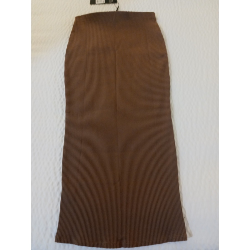Fashion Nova brown miley snatched maxi skirt size med